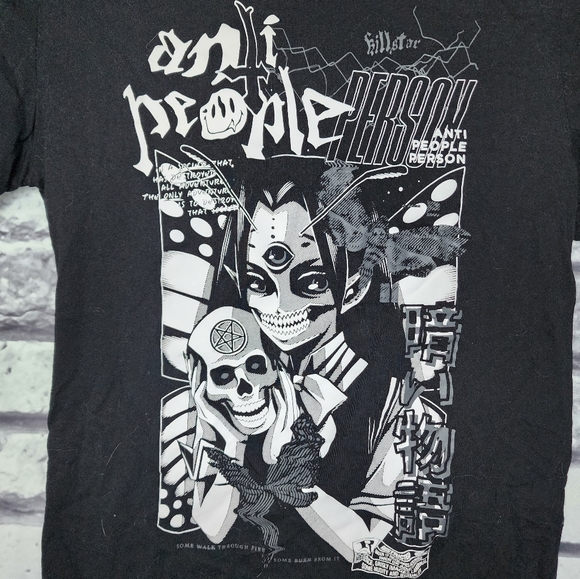 Black Killstar 'No Fairytale' Ringer Tee - M - Picture 3 of 4